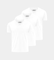 V-Neck All White 3er Pack