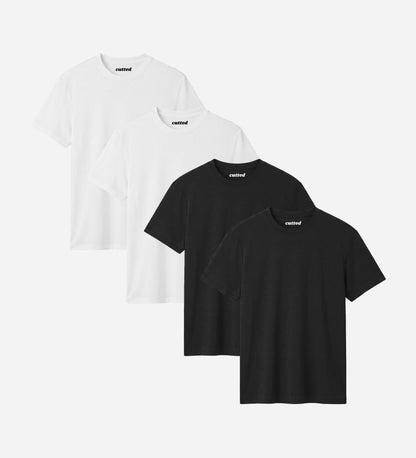 Black & White Bamboo T-Shirt 4er Pack