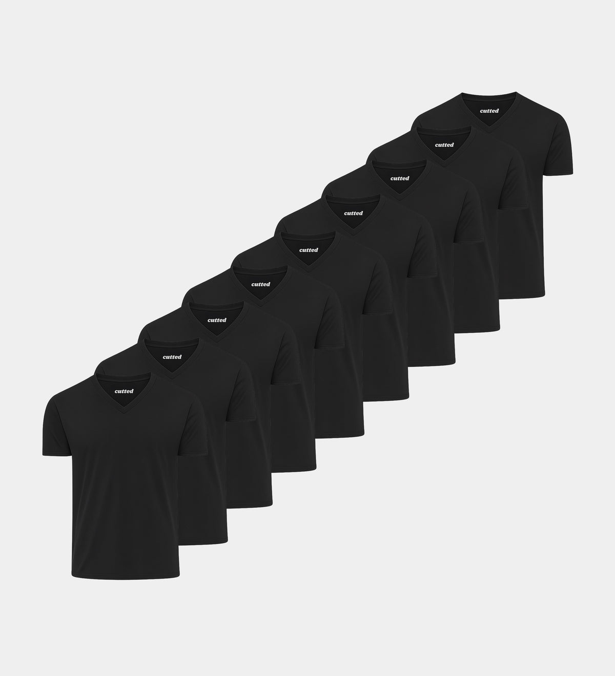 V-Neck All Black 9er Pack