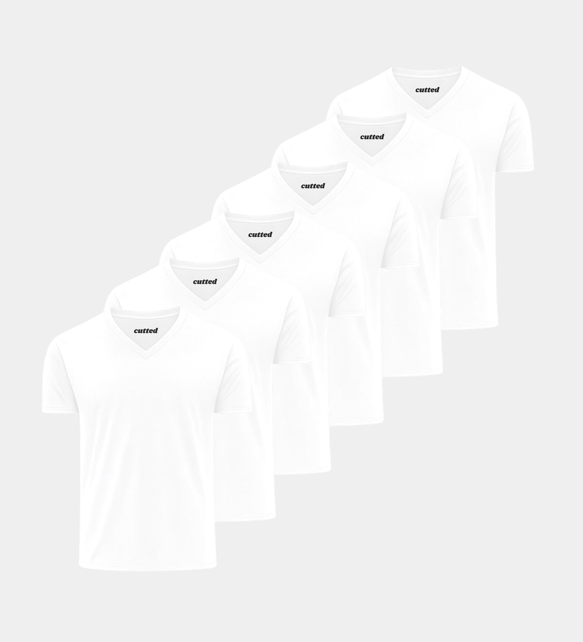 V-Neck All White 6er Pack